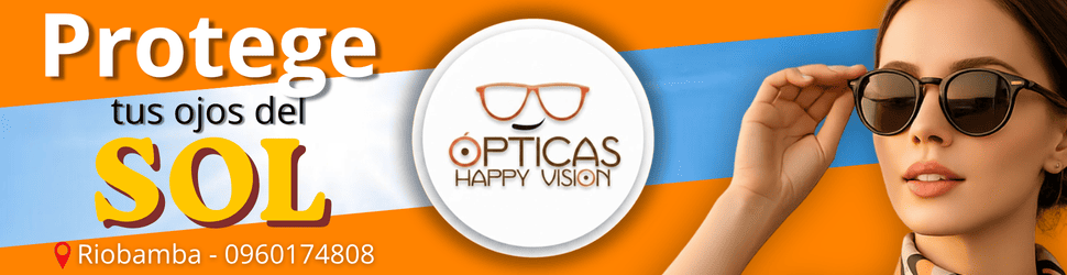 Banner publicitario de Opticas Happy Vision. Clic para abrir Instagram.